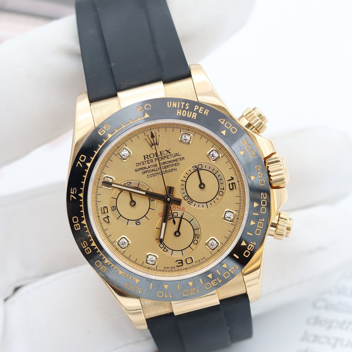 Rolex Daytona 116518LN (Onbekend (willekeurig serienummer)) - Champagne wijzerplaat 40mm Geelgoud (8/8)