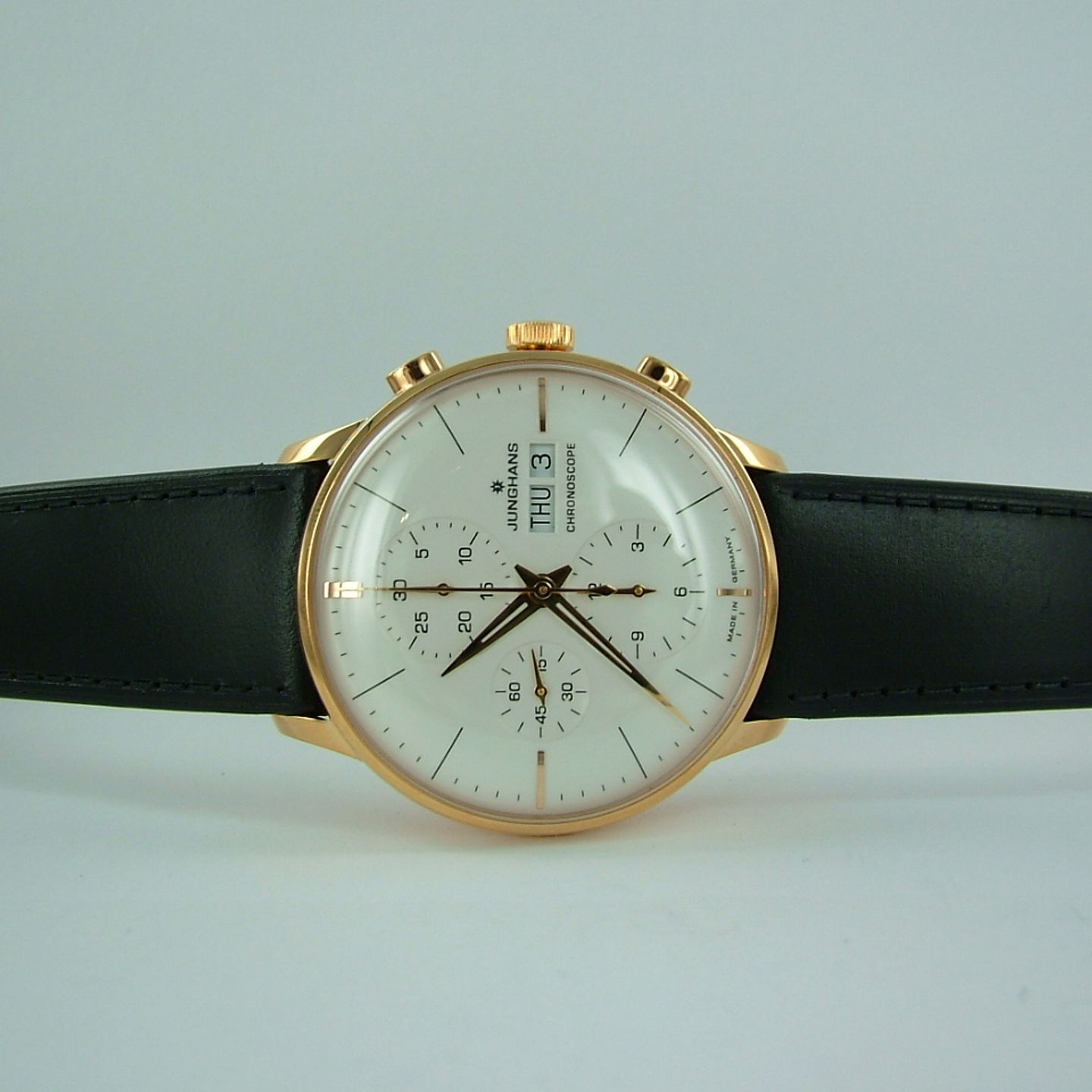 Junghans Meister Chronoscope - (2022) - White dial 41 mm Gold/Steel case (1/7)