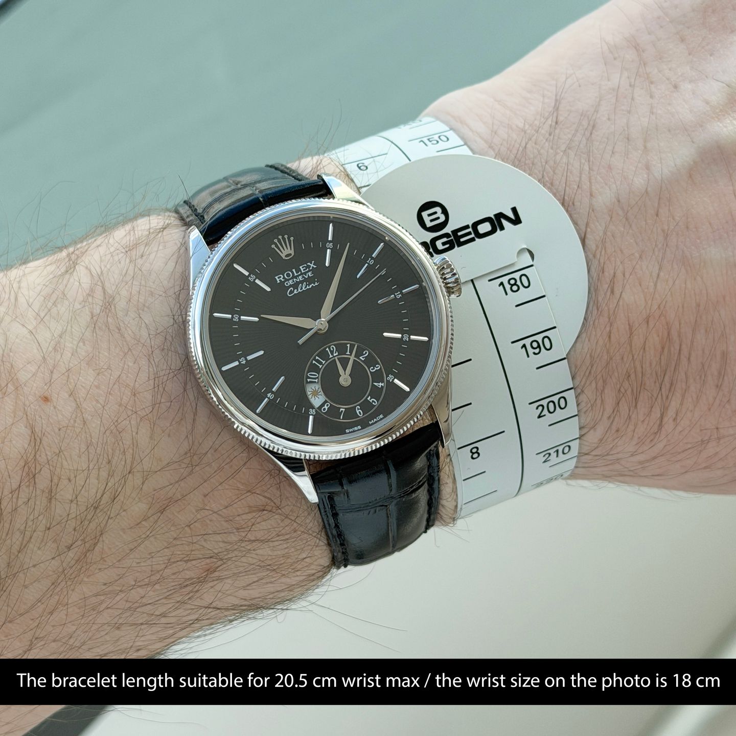 Rolex Cellini Dual Time 50529 (2020) - Black dial 39 mm White Gold case (2/8)