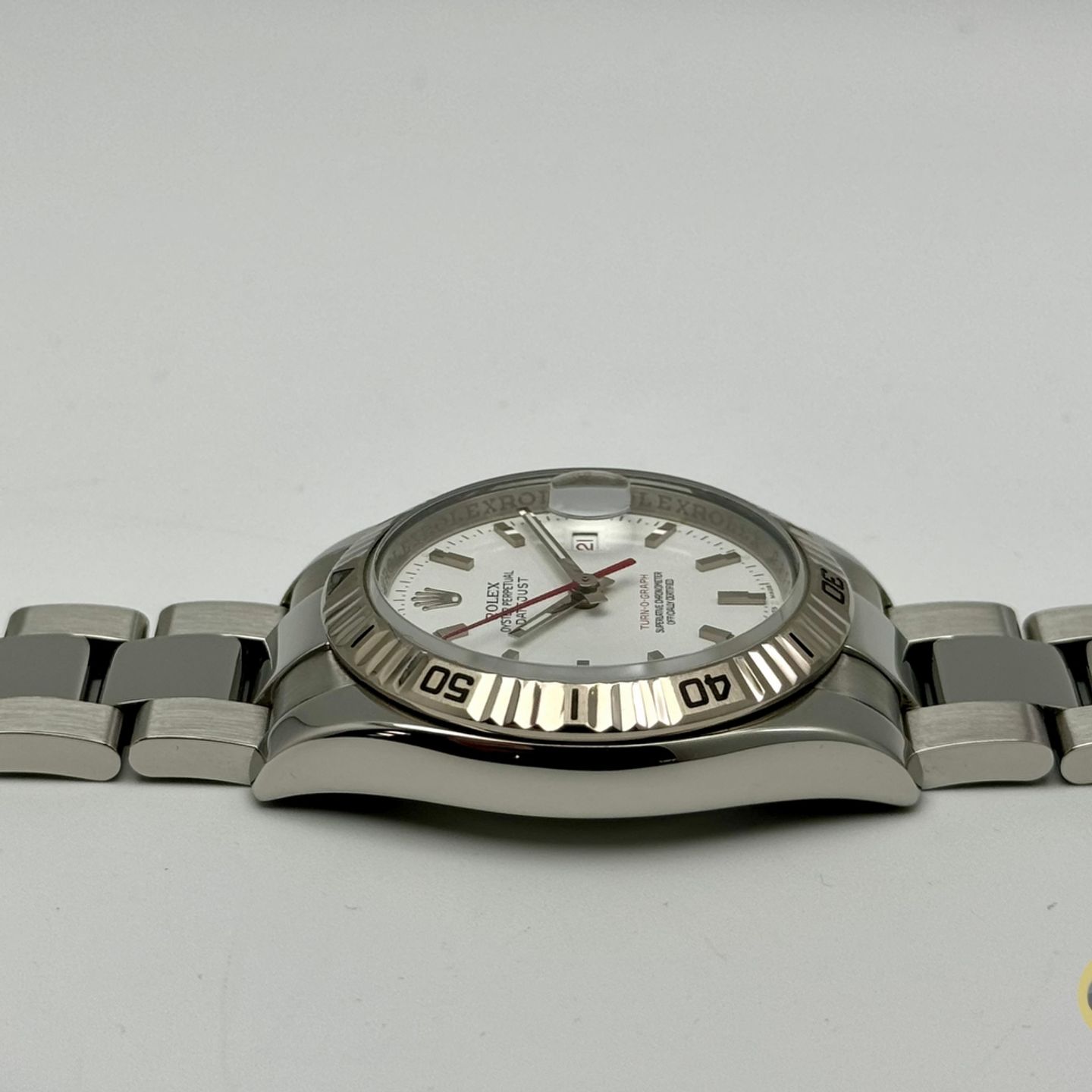 Rolex Datejust Turn-O-Graph 116264 (2005) - Wit wijzerplaat 36mm Staal (4/10)