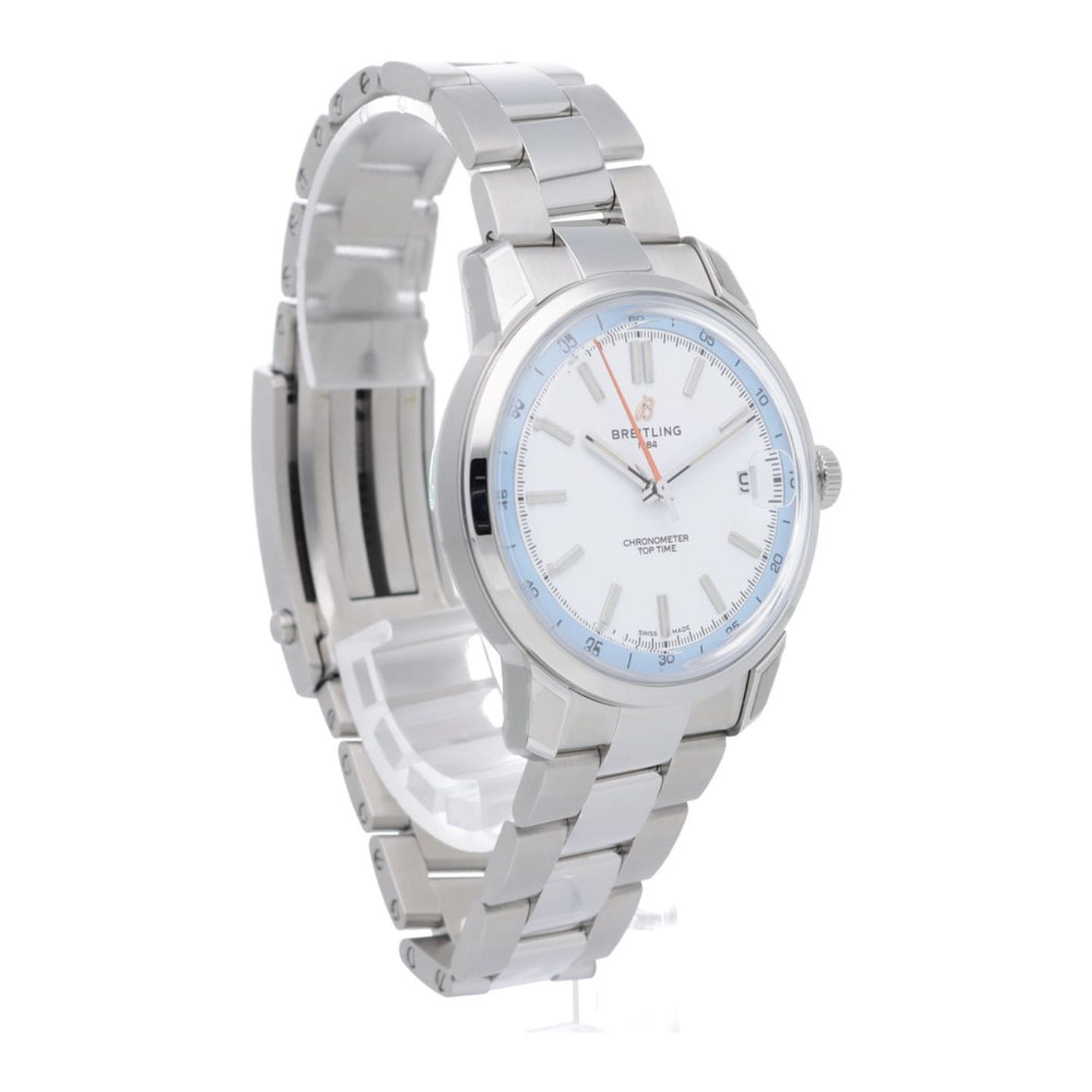 Breitling Top Time AB3113281A1A1 (2026) - Zilver wijzerplaat 38mm Staal (7/7)