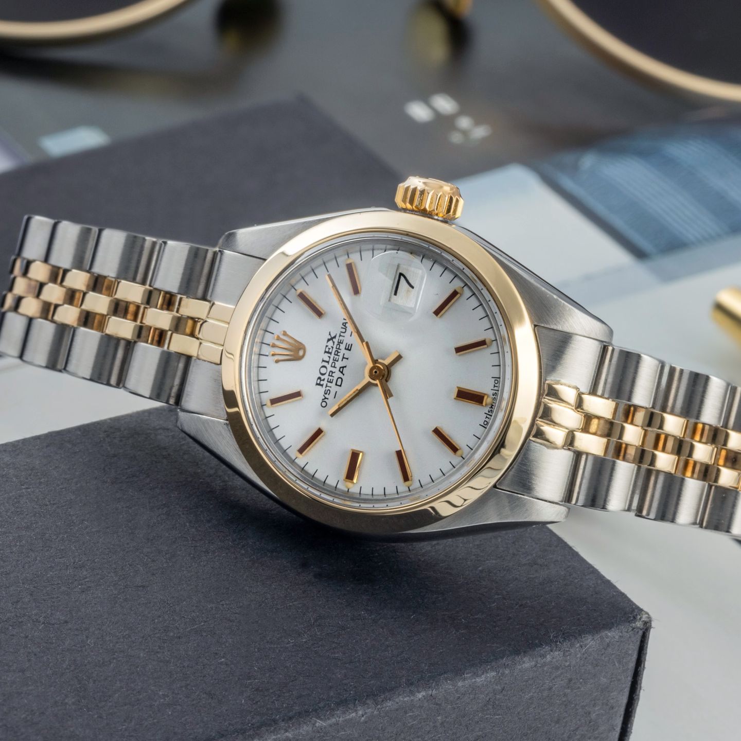 Rolex Lady-Datejust 6916 (1976) - White dial 26 mm Gold/Steel case (2/8)