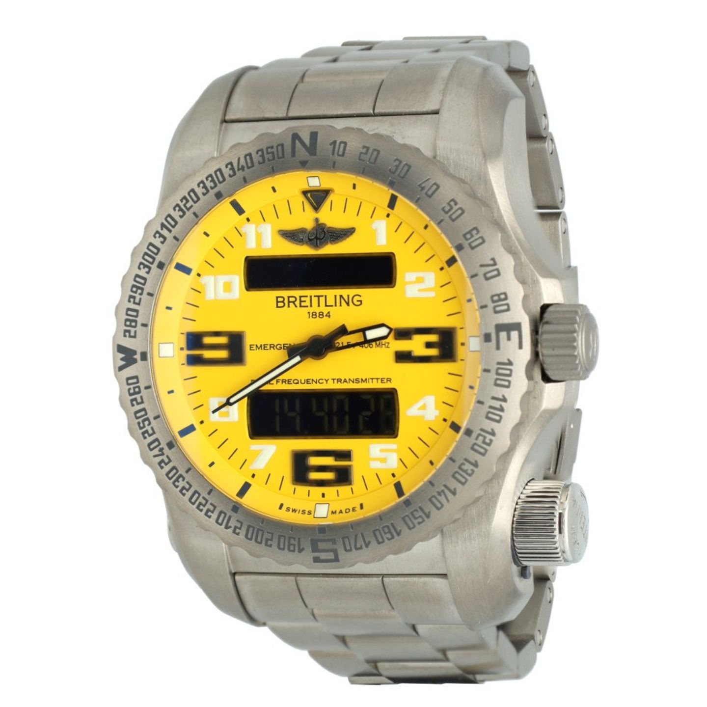 Breitling Emergency E76325 (2014) - Geel wijzerplaat 51_MM Titanium (1/14)