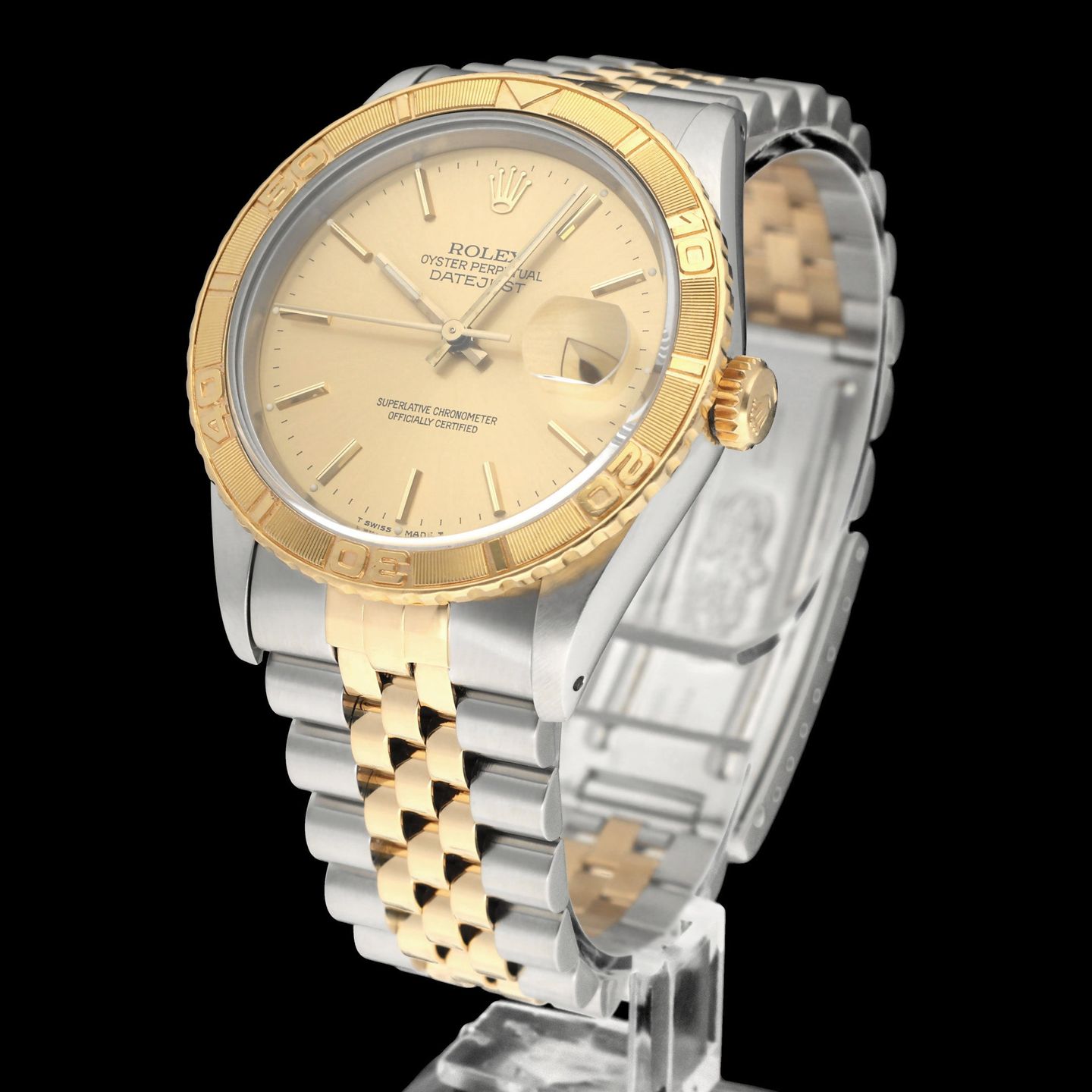 Rolex Datejust Turn-O-Graph 16263 (1991) - Champagne dial 36 mm Gold/Steel case (2/8)