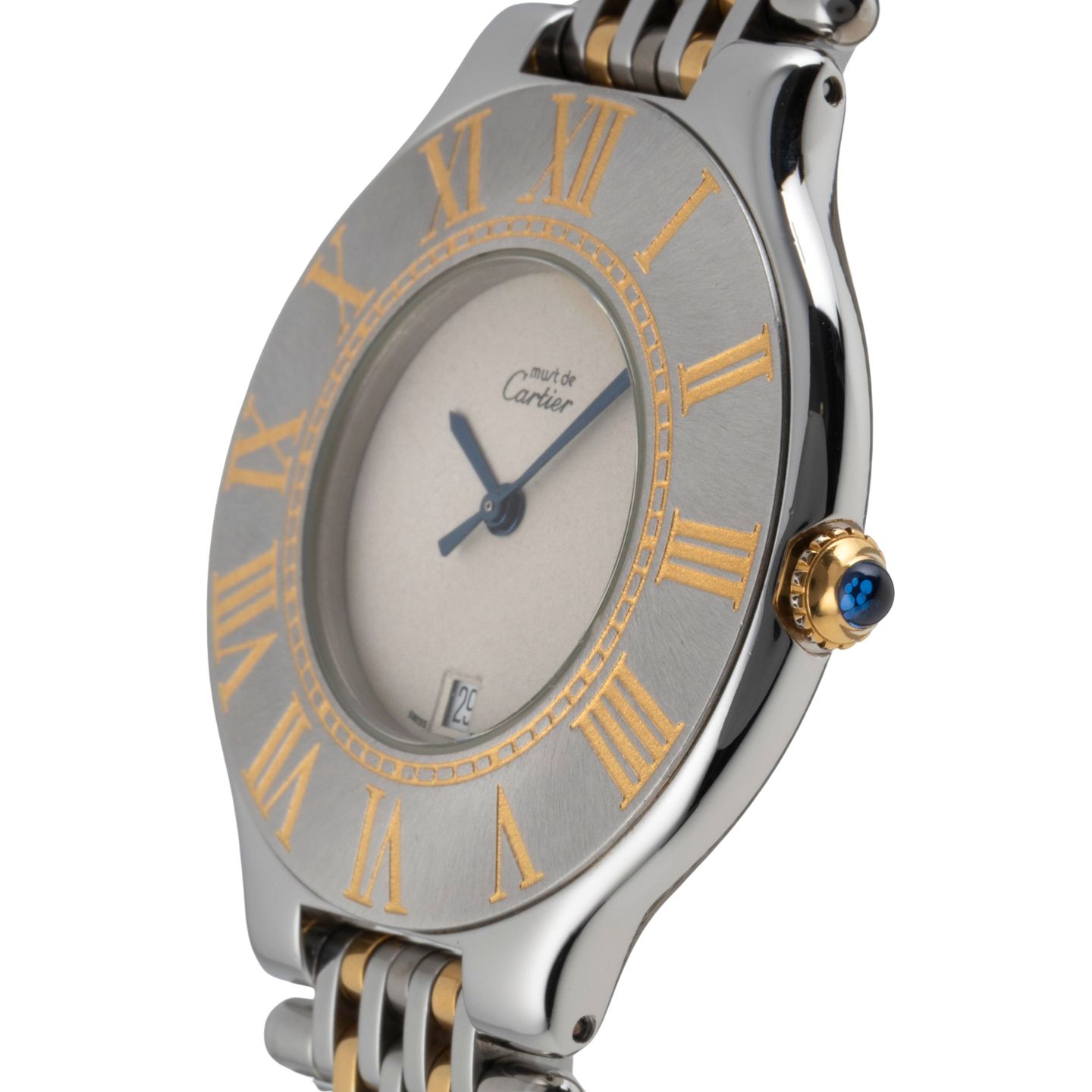 Cartier 21 Must de Cartier W10052F4 (1990) - Silver dial 35 mm Gold/Steel case (6/8)