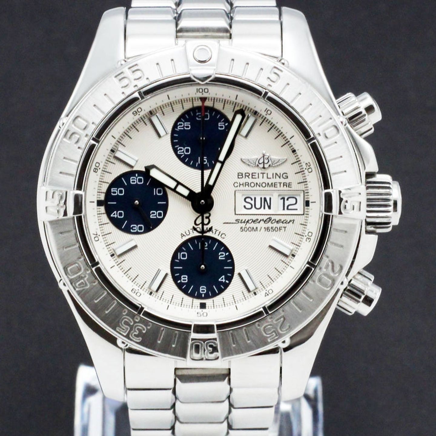 Breitling Superocean Chronograph II A13340 (2005) - Zilver wijzerplaat 42mm Staal (1/7)