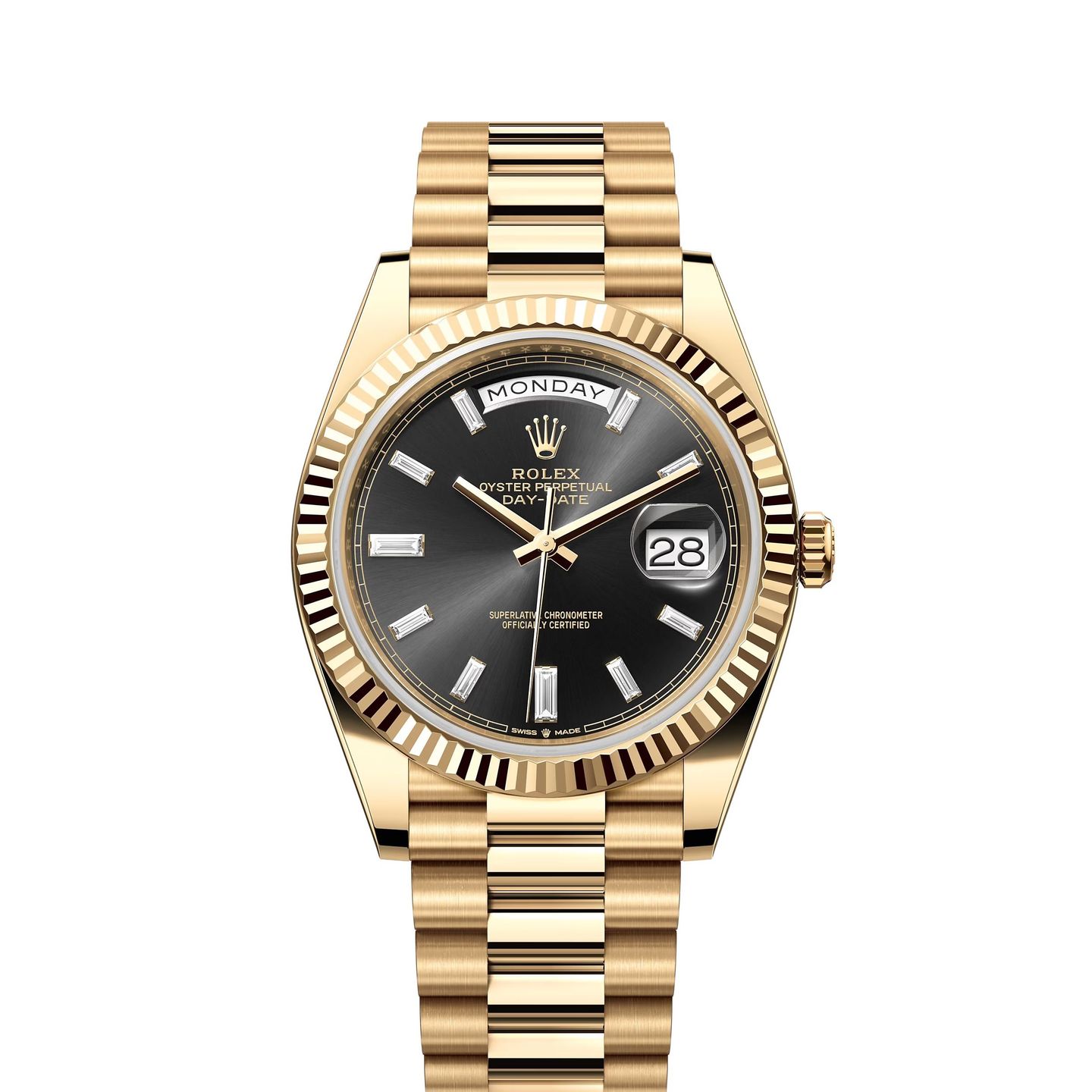 Rolex Day-Date 40 228238 (Unknown (random serial)) - Black dial 40 mm Yellow Gold case (1/8)