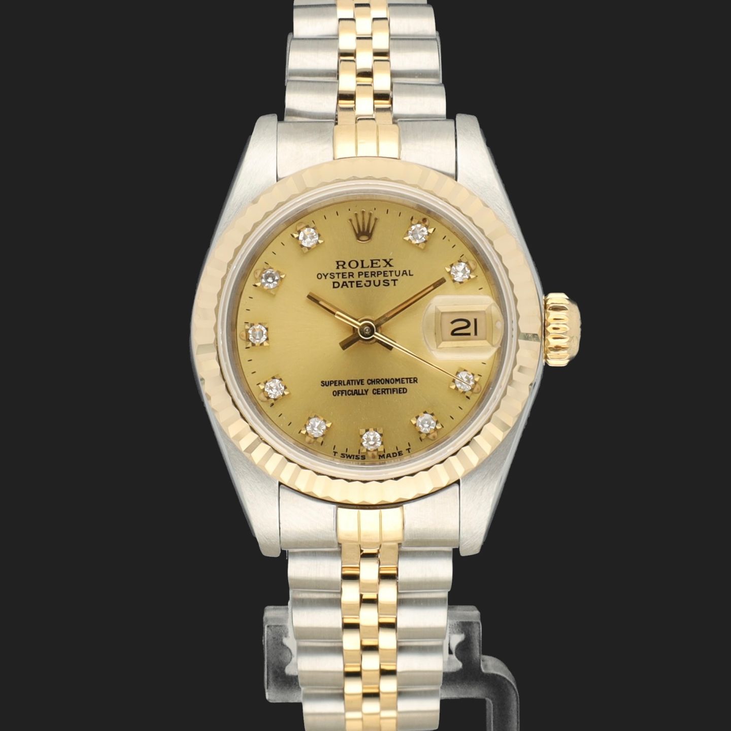 Rolex Lady-Datejust 69173 (1987) - Champagne dial 26 mm Gold/Steel case (2/8)