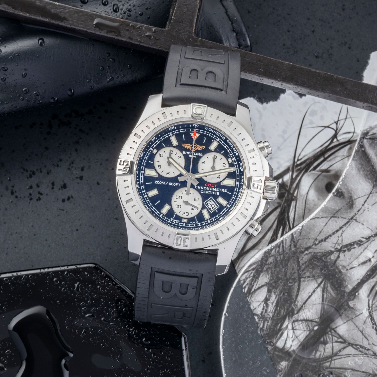 Breitling Colt Chronograph A73388 (2017) - Blauw wijzerplaat 44mm Staal (1/8)