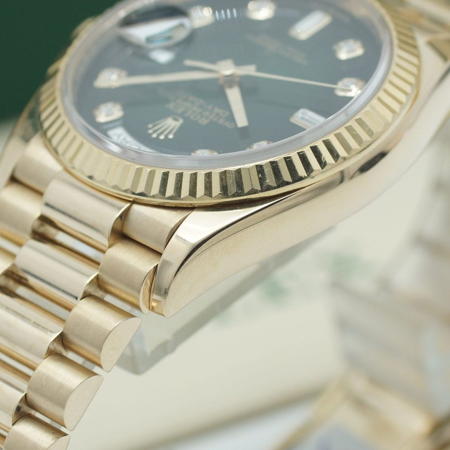 Rolex Day-Date 36 128238 (2020) - Green dial 36 mm Yellow Gold case (8/8)