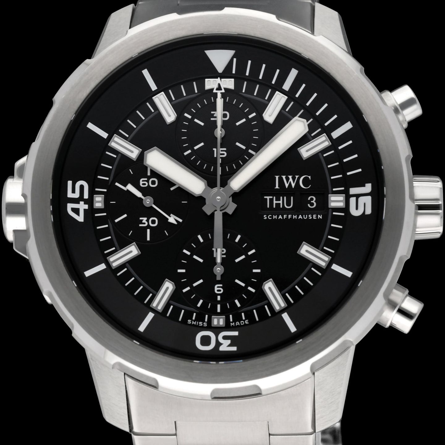 IWC Aquatimer Chronograph IW376804 (2017) - Black dial 44 mm Steel case (1/8)