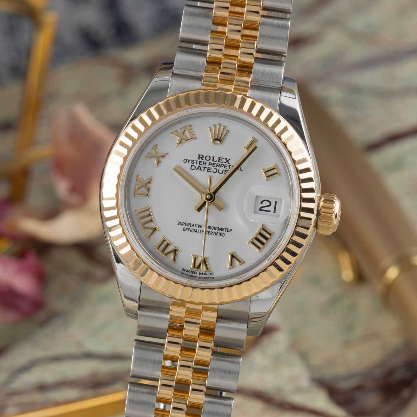 Rolex Lady-Datejust 279173 (2018) - 28 mm Gold/Steel case (3/8)