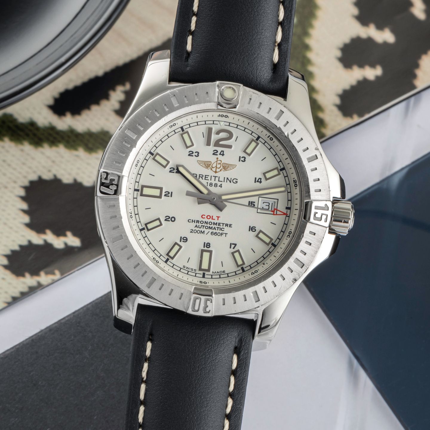 Breitling Colt Automatic A1738811/G791 (Unknown (random serial)) - White dial 44 mm Steel case (3/8)