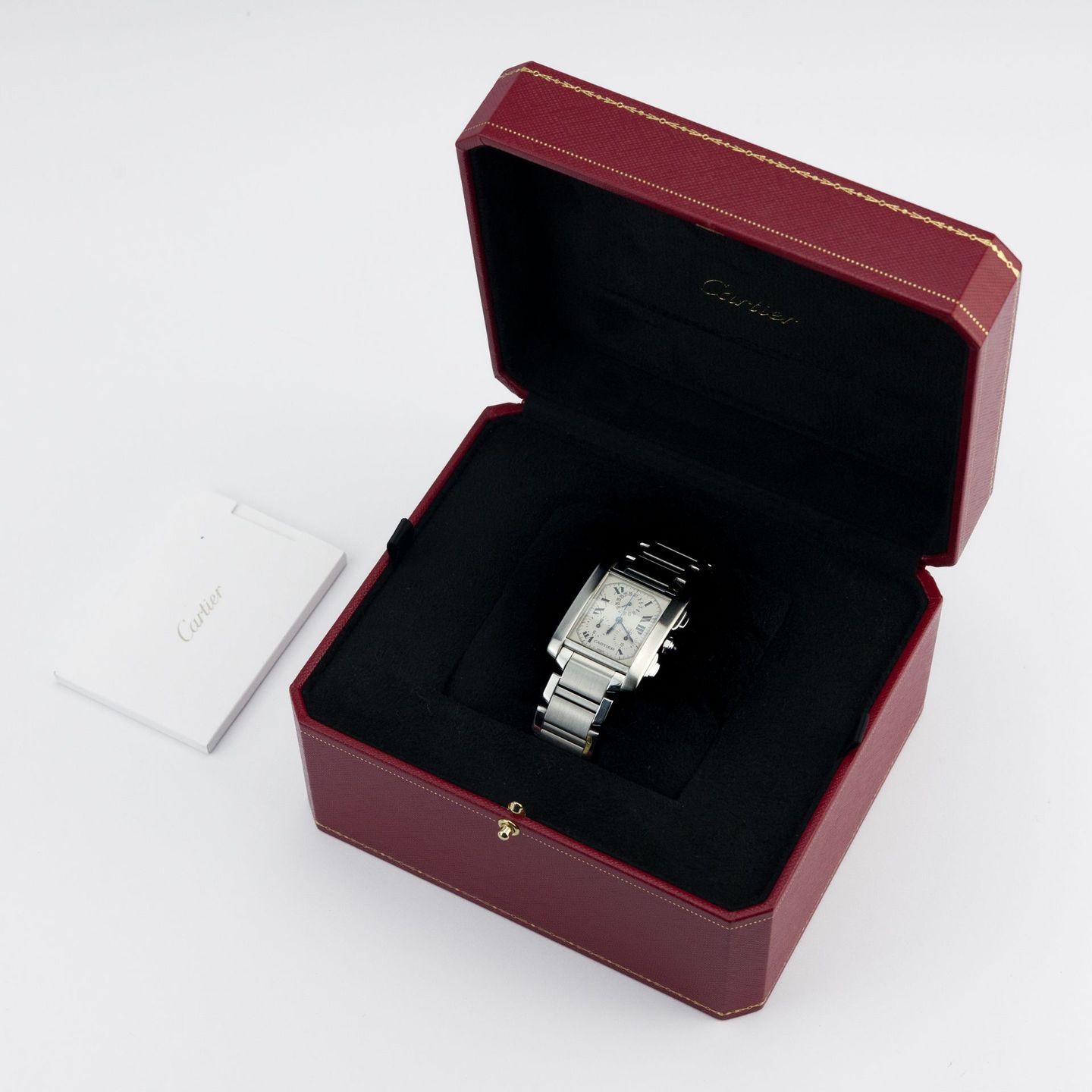 Cartier Tank Française W51001Q3 (Unknown (random serial)) - White dial 28 mm Steel case (2/7)