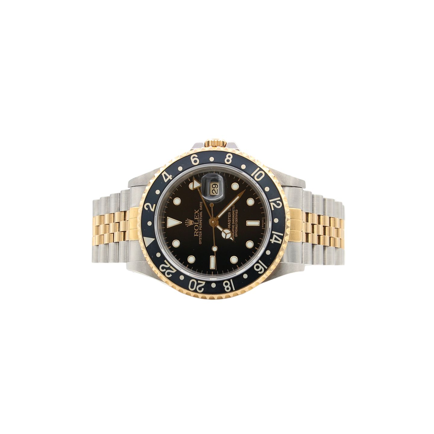 Rolex GMT-Master II 16713 (Unknown (random serial)) - Black dial 40 mm Gold/Steel case (6/8)