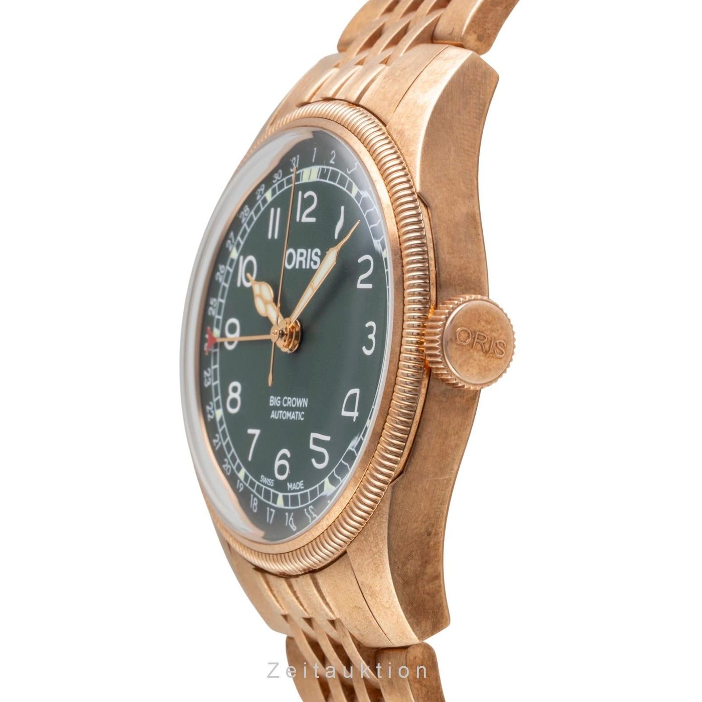 Oris Big Crown Pointer Date 01 754 7741 3167-07 8 20 01 (Unknown (random serial)) - Green dial 40 mm Bronze case (5/8)