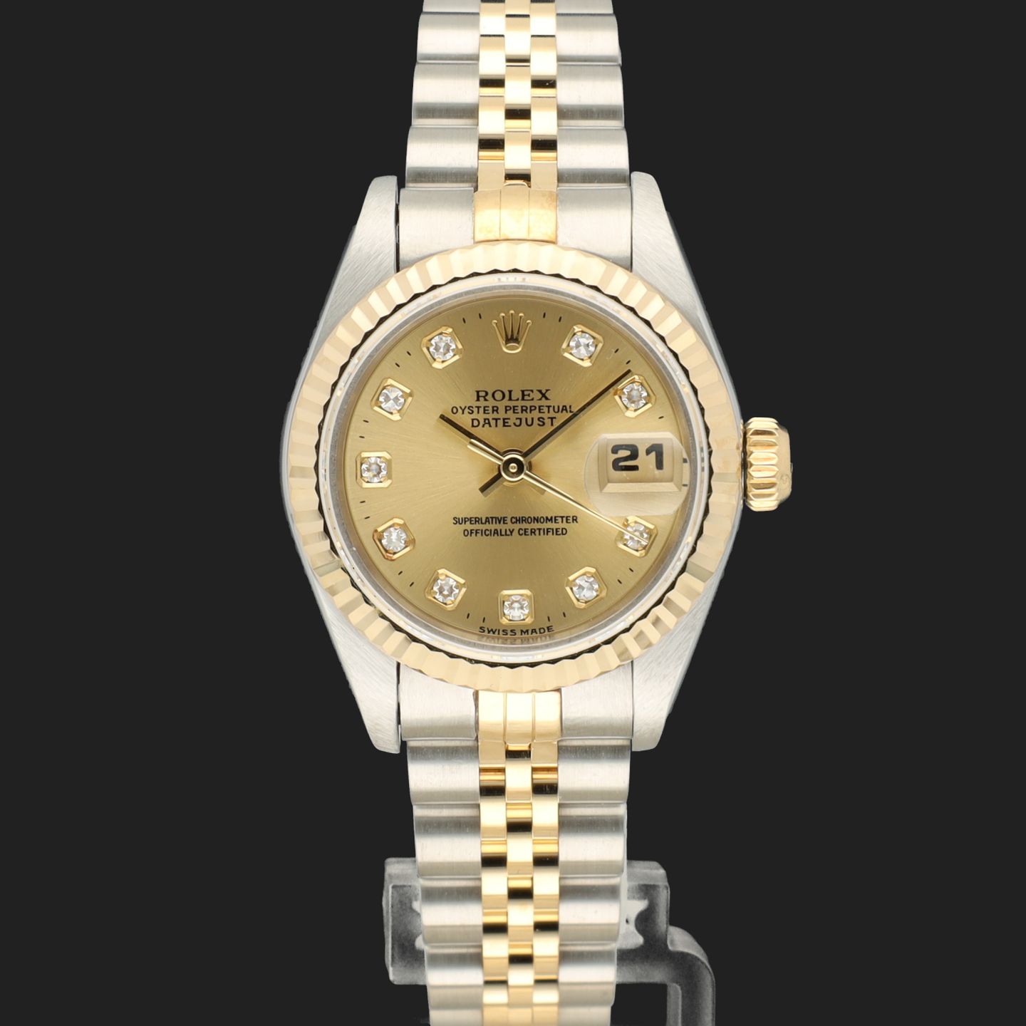 Rolex Lady-Datejust 69173 (1994) - Champagne dial 26 mm Gold/Steel case (2/8)