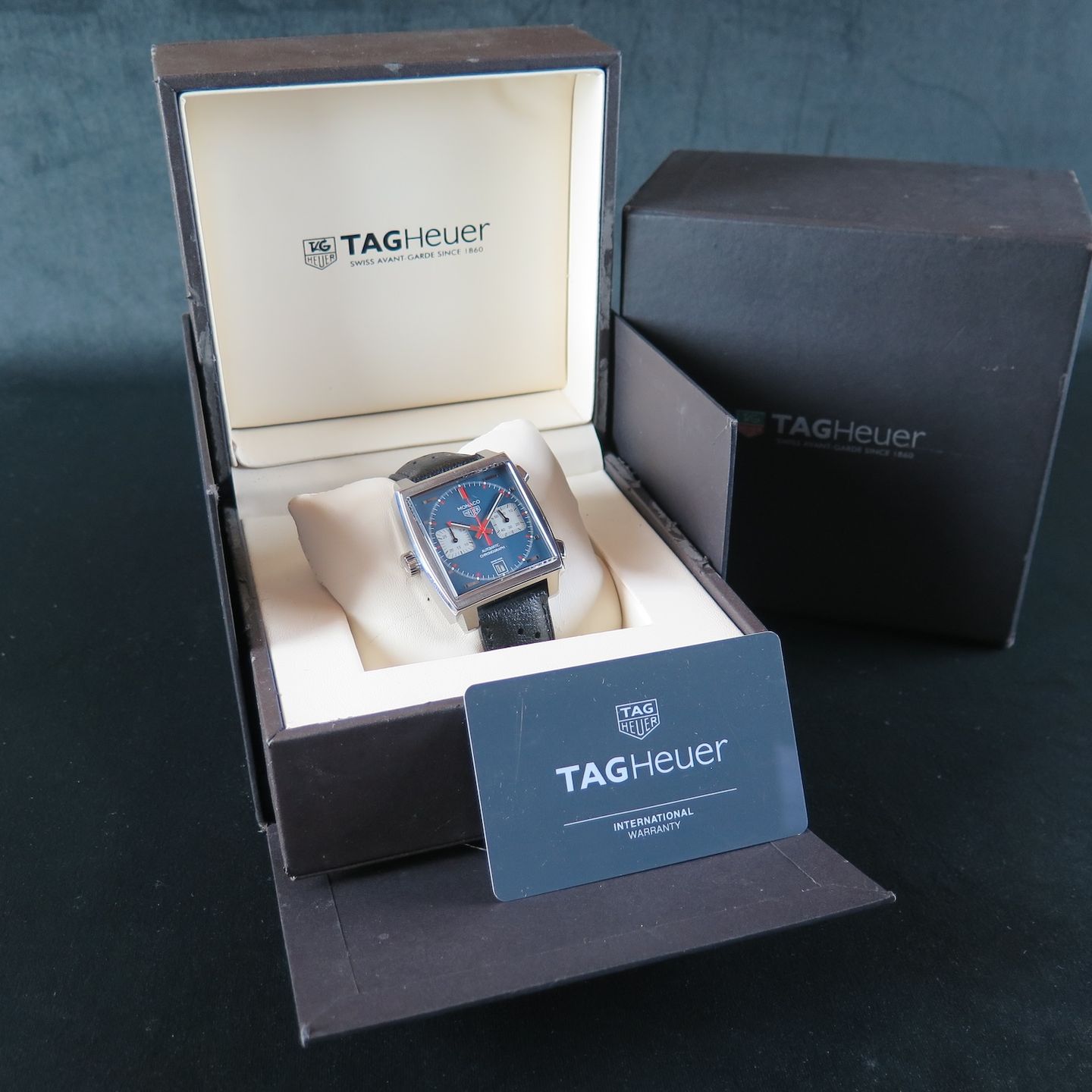 TAG Heuer Monaco Calibre 11 CAW211P.FC6356 (Onbekend (willekeurig serienummer)) - Blauw wijzerplaat 39mm Staal (8/8)