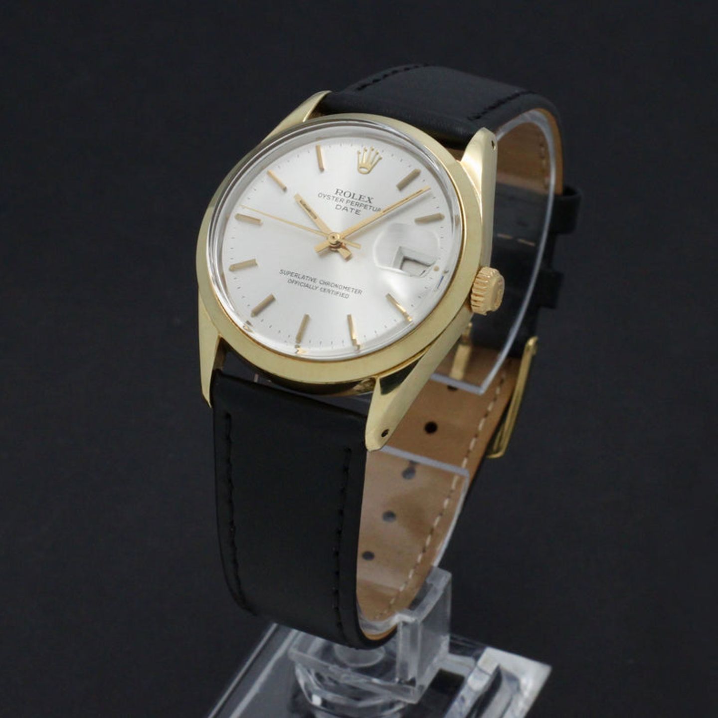 Rolex Oyster Perpetual Date 1550 (1972) - Silver dial 34 mm Gold/Steel case (4/7)