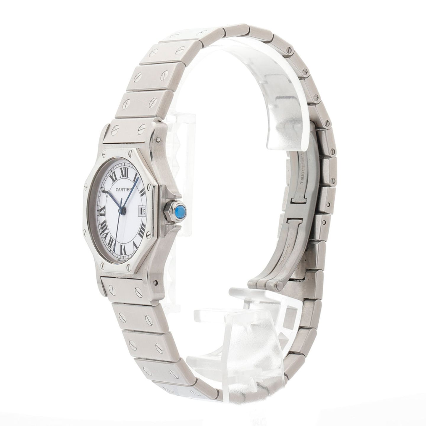 Cartier Santos 2965 (Onbekend (willekeurig serienummer)) - Wit wijzerplaat 30mm Staal (3/5)