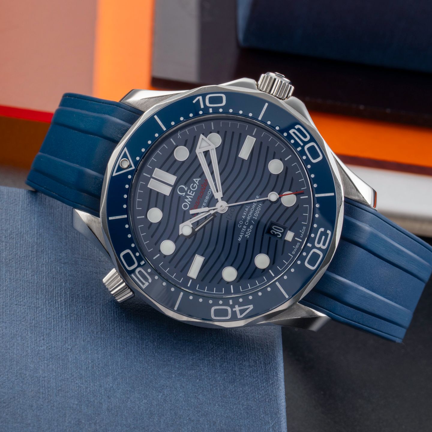 Omega Seamaster Diver 300 M 210.32.42.20.03.001 (Onbekend (willekeurig serienummer)) - Blauw wijzerplaat 42mm Staal (2/8)