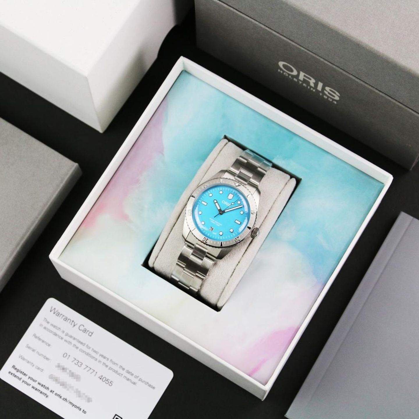 Oris Divers Sixty Five 01 733 7771 4055-07 8 19 18 (Unknown (random serial)) - Turquoise dial 38 mm Steel case (4/7)