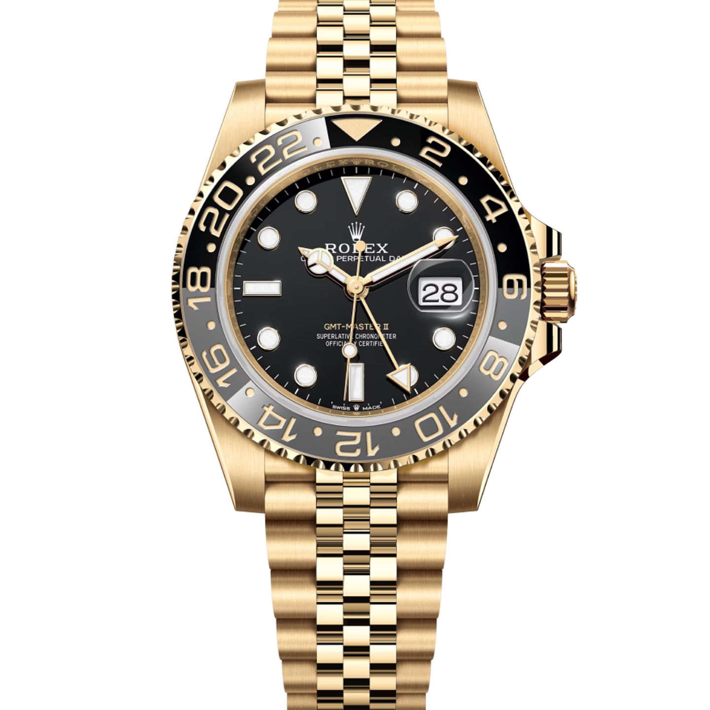 Rolex GMT-Master II 126718GRNR (2024) - Zwart wijzerplaat 40mm Geelgoud (1/8)