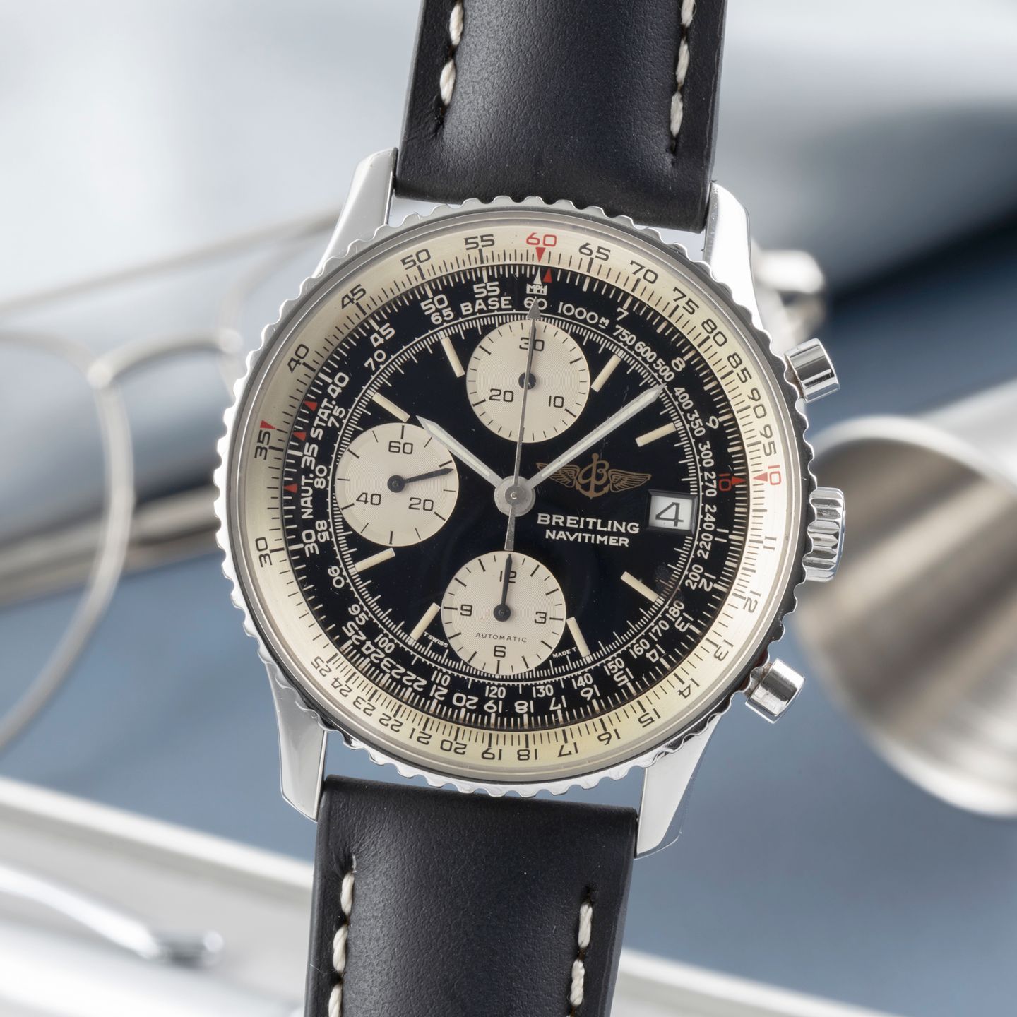 Breitling Old Navitimer A13022 SNOWBIRDS (1995) - Black dial 42 mm Steel case (3/8)