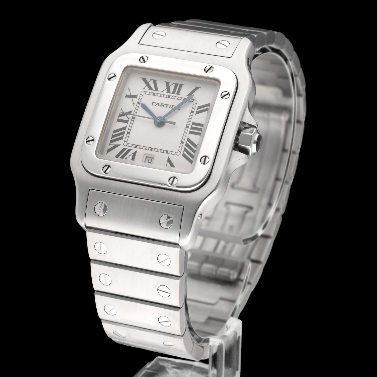 Cartier Santos Galbée 1564 (2018) - White dial 29 mm Steel case (2/8)