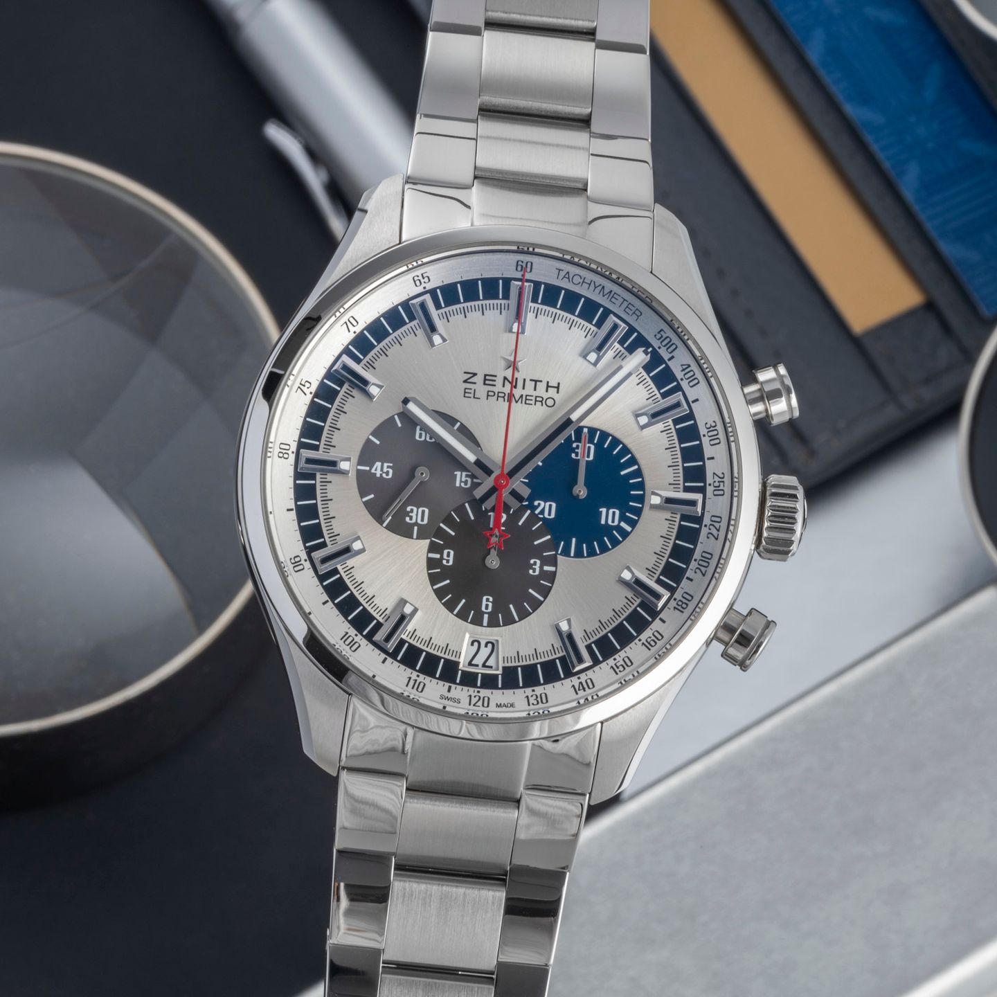 Zenith El Primero Chronomaster 03.2520.400/69.c713 (2017) - Silver dial 45 mm Steel case (3/8)