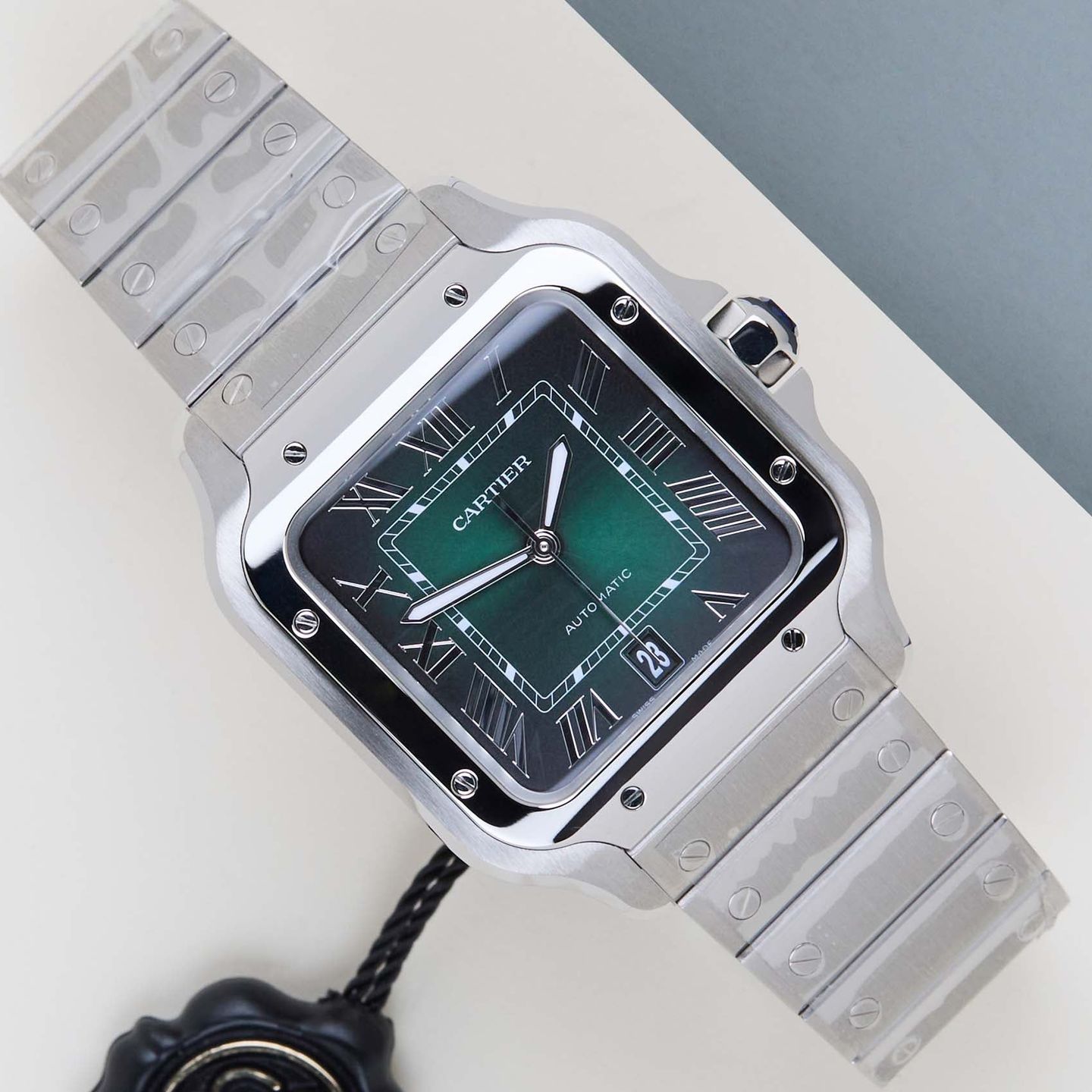 Cartier Santos WSSA0062 (2026) - Green dial 40 mm Steel case (1/8)