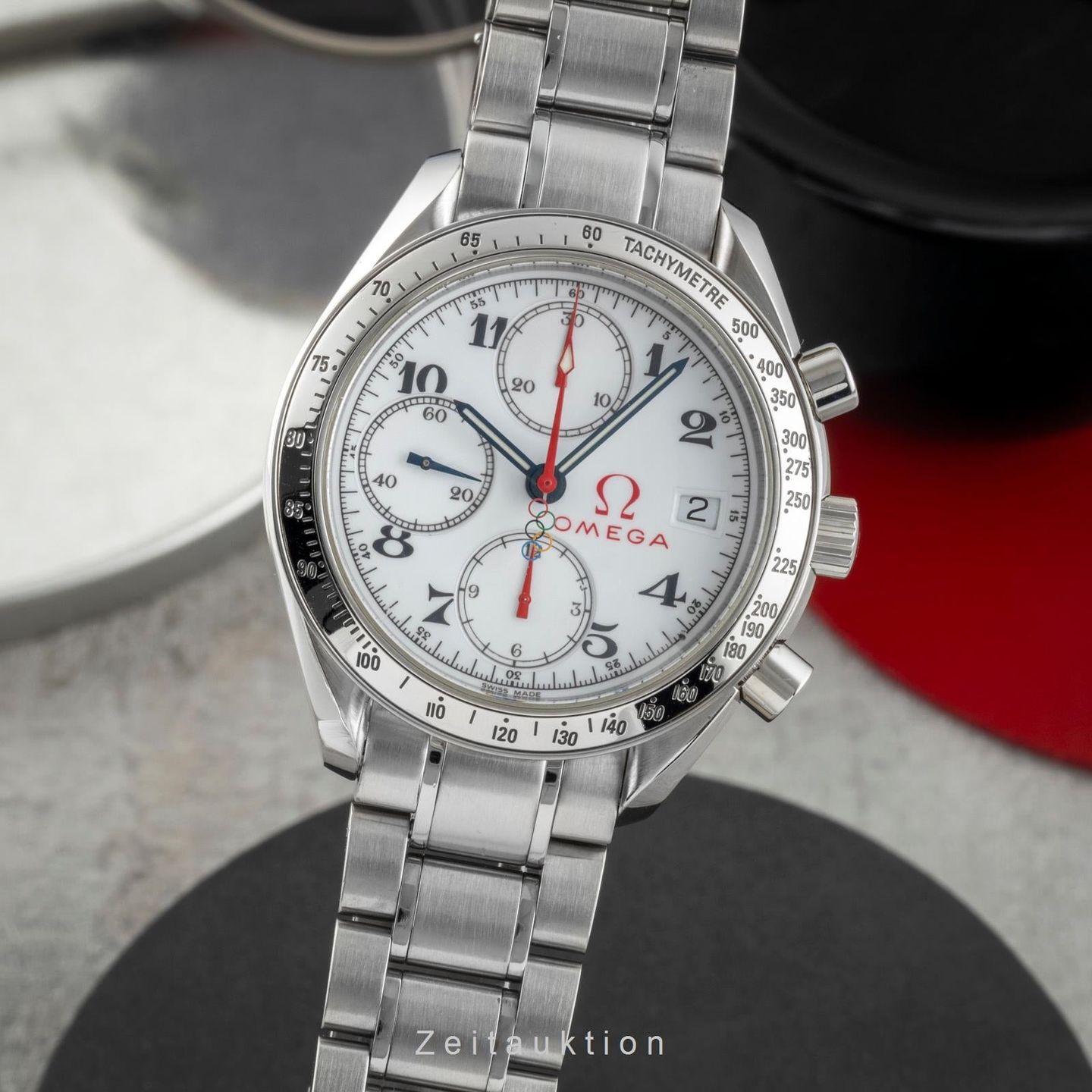 Omega Speedmaster Date 3516.20.00 (1999) - Zwart wijzerplaat 39mm Staal (1/8)