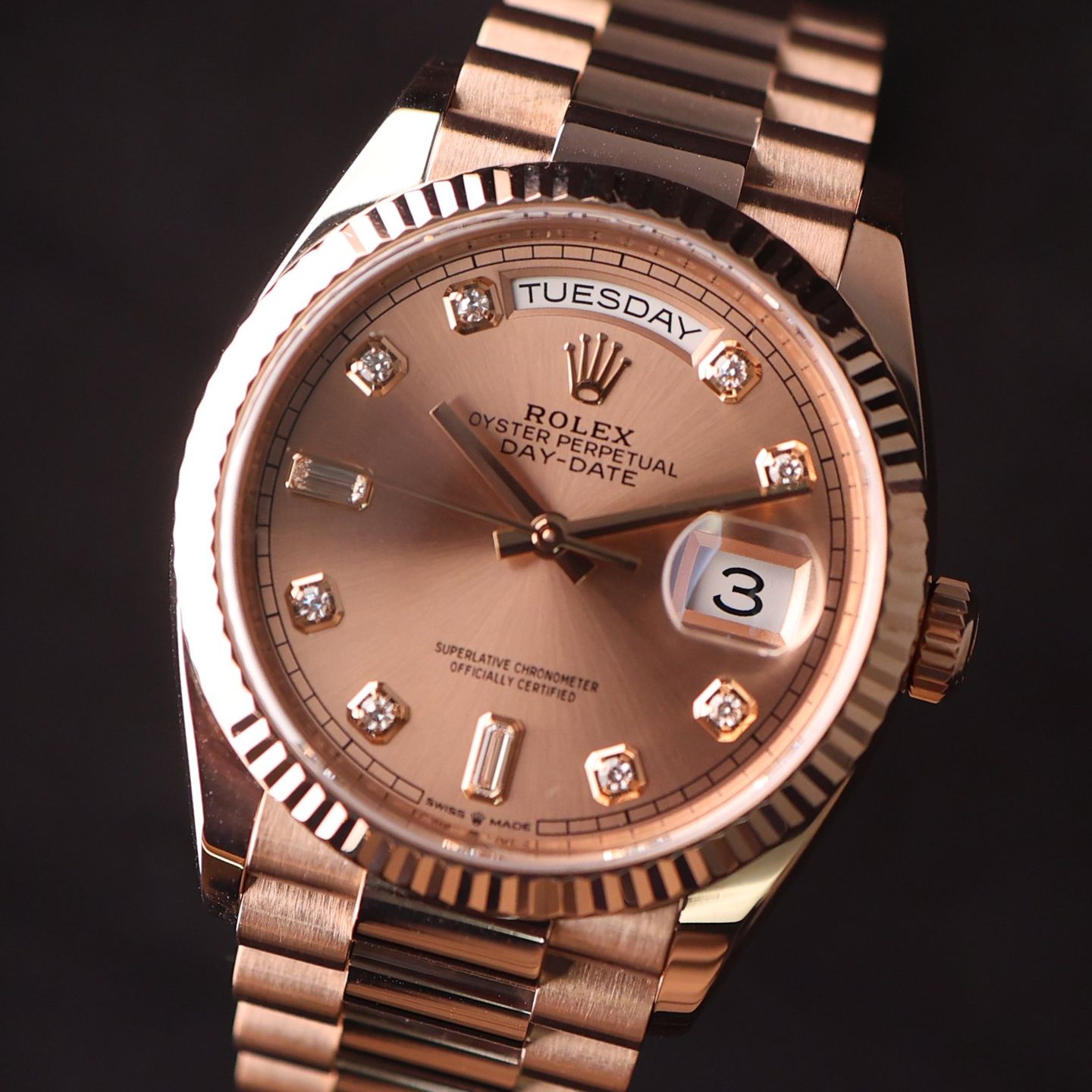 Rolex Day-Date 36 128235 (2020) - Pink dial 36 mm Rose Gold case (5/6)