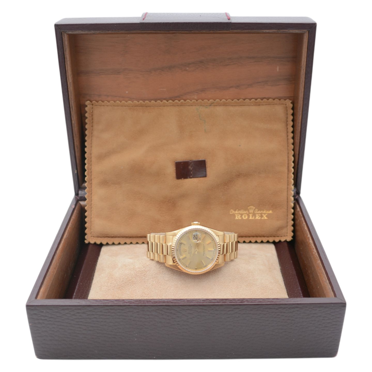 Rolex Day-Date 36 18238 (1991) - Champagne wijzerplaat 36mm Geelgoud (2/8)