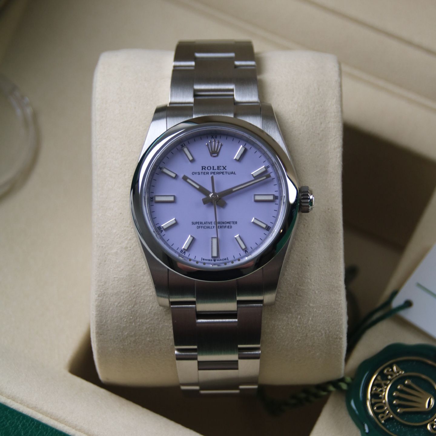 Rolex Oyster Perpetual 34 124200 (2025) - Purple dial 34 mm Steel case (2/6)