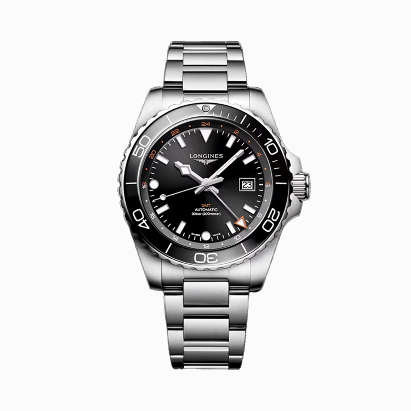 Longines HydroConquest L3.890.4.56.6 (2025) - Zwart wijzerplaat 43mm Staal (1/1)