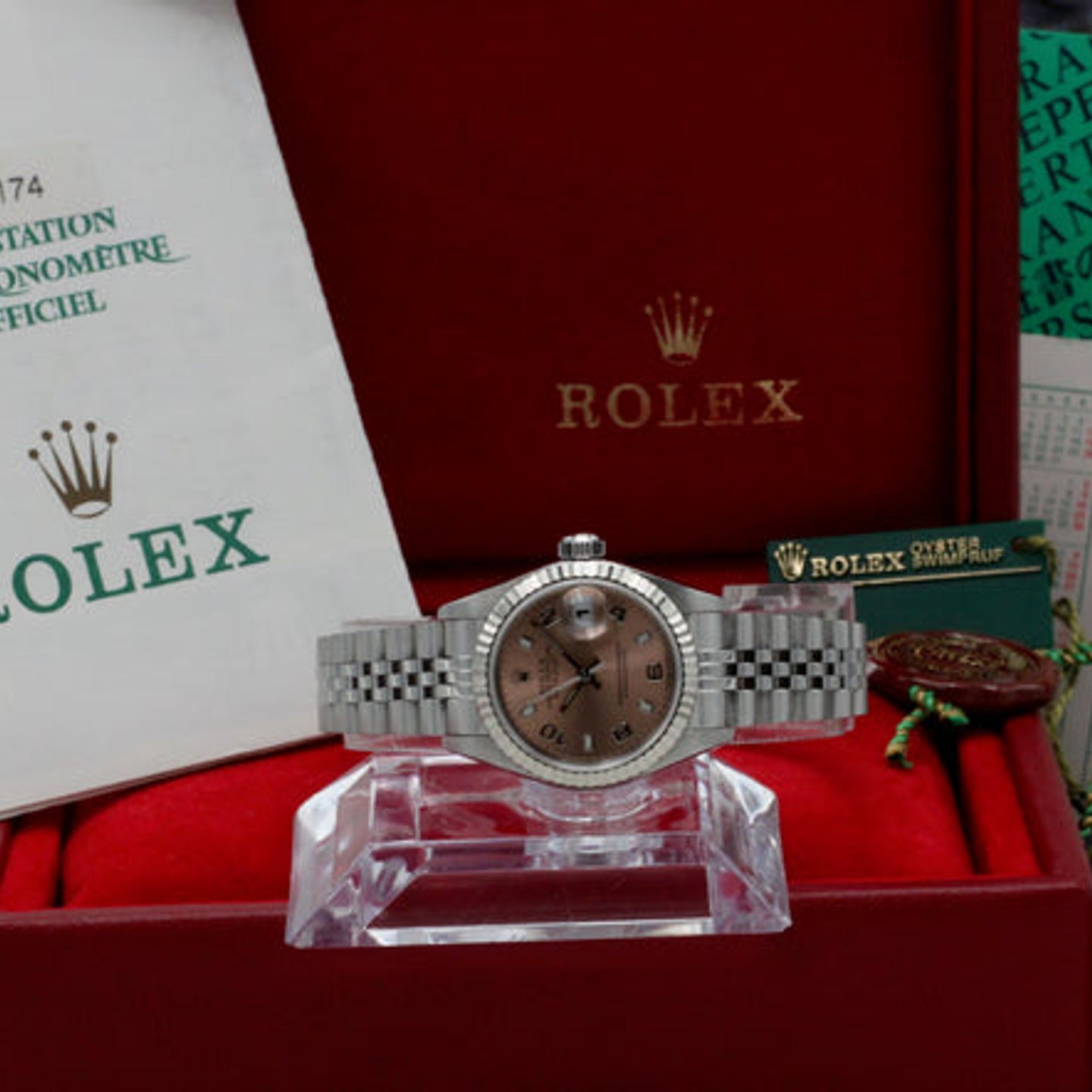 Rolex Lady-Datejust 69174 (1999) - Roze wijzerplaat 26mm Staal (3/7)