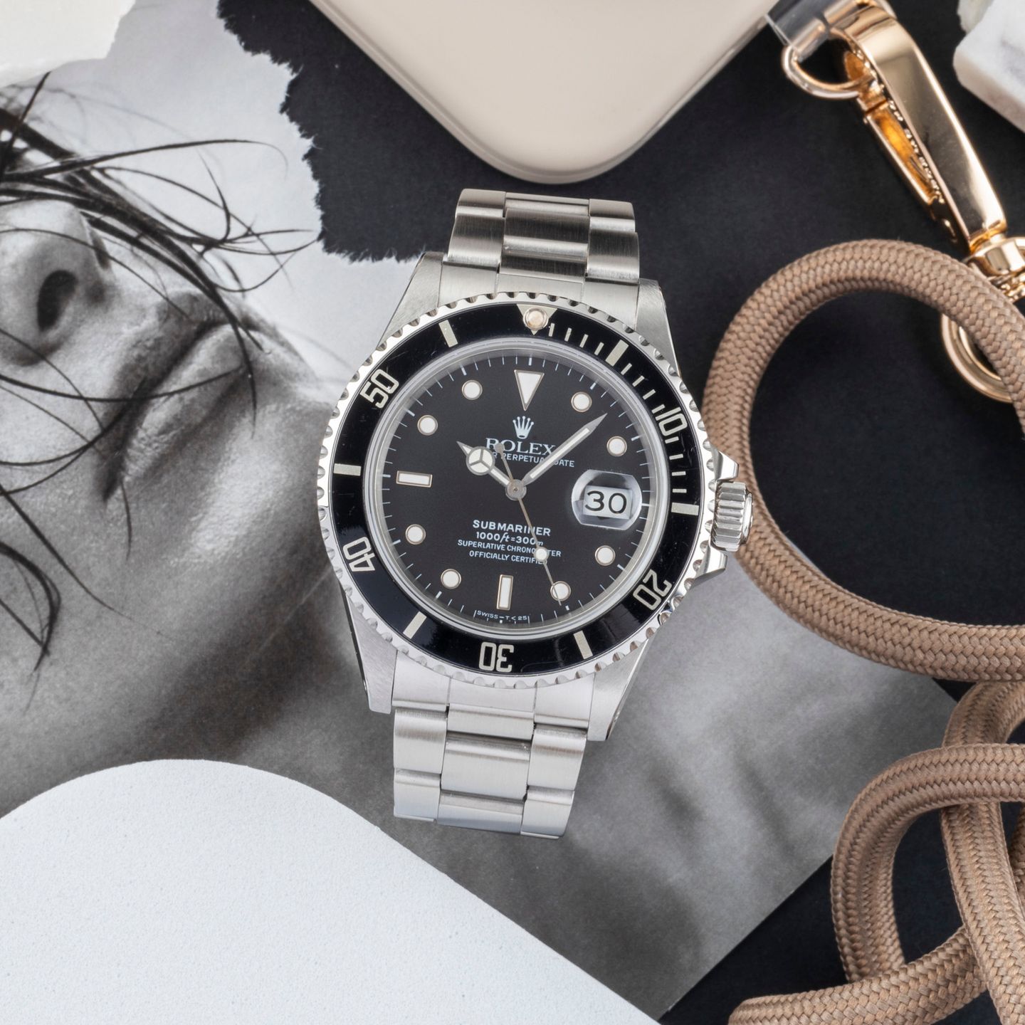 Rolex Submariner Date 168000 (1987) - Black dial 40 mm Steel case (1/8)