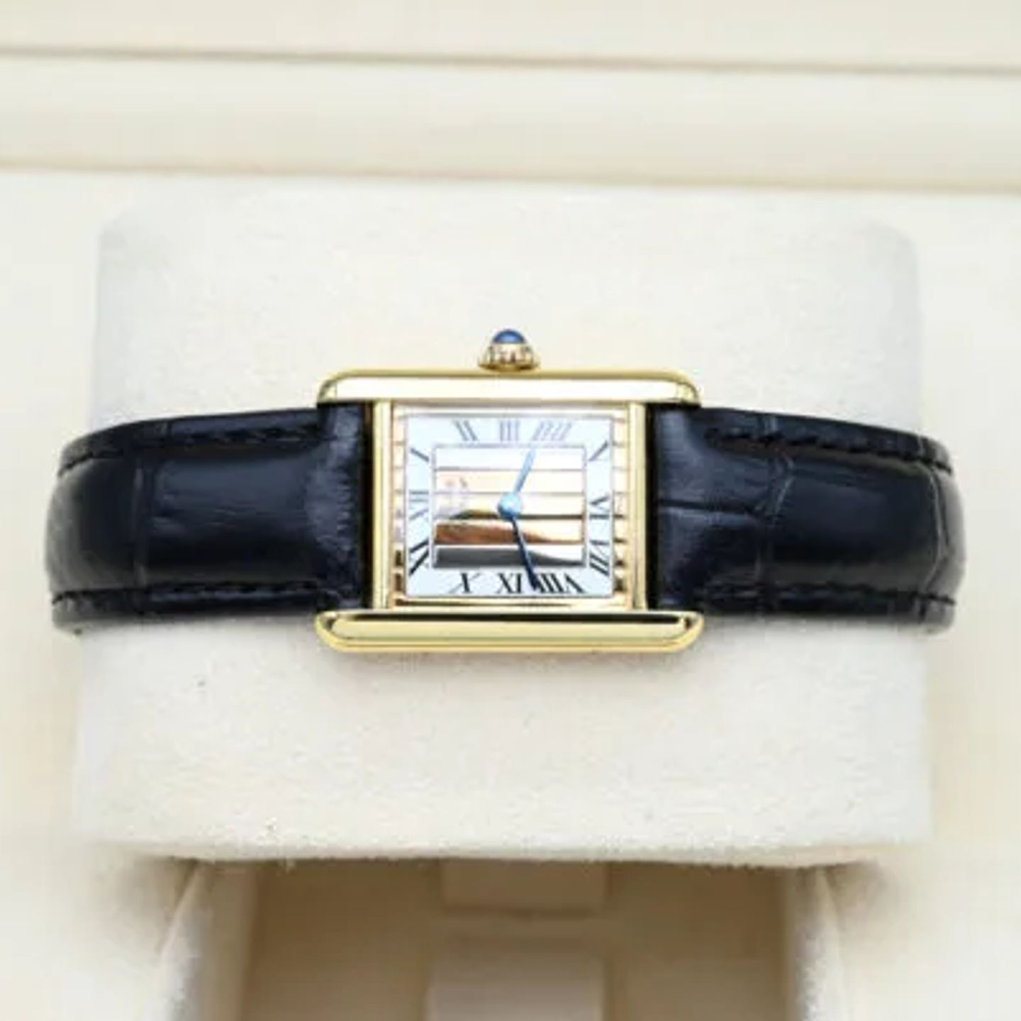 Cartier Tank Vermeil 1613 (Onbekend (willekeurig serienummer)) - Wit wijzerplaat 20mm Zilver (5/8)