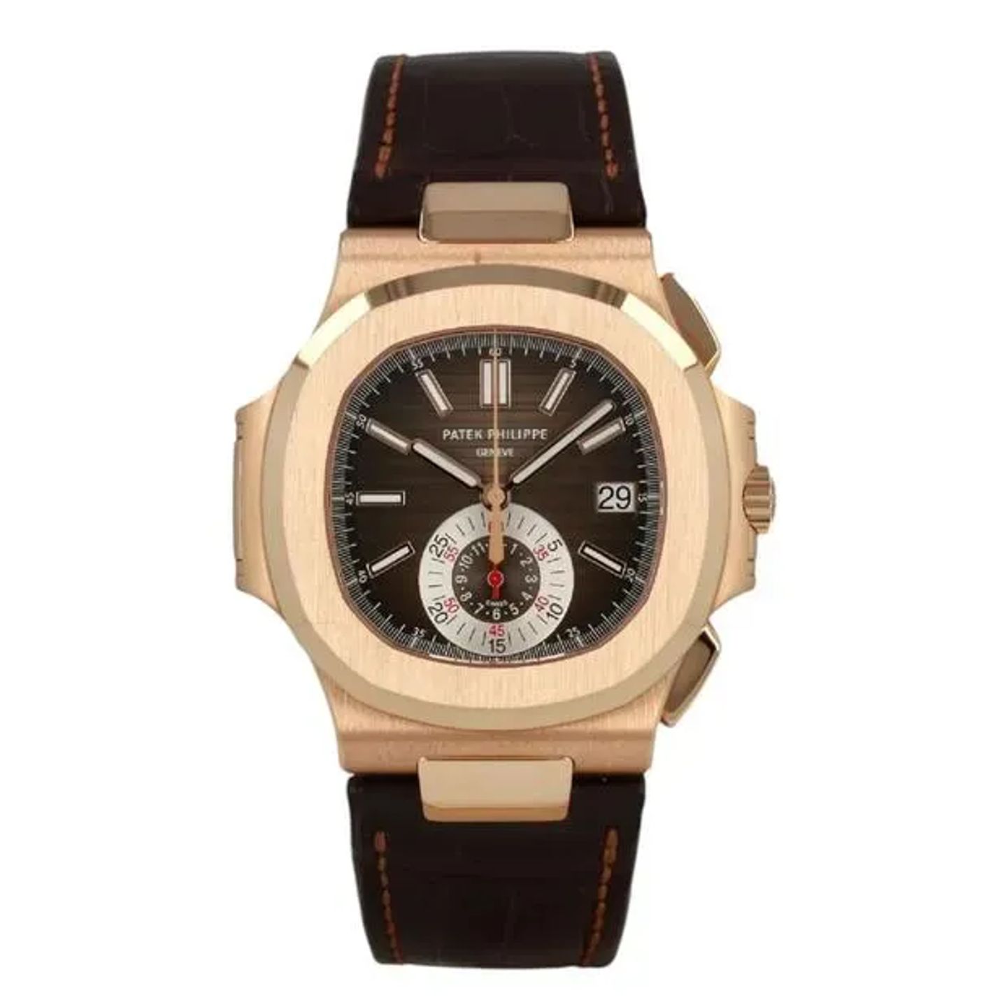 Patek Philippe Nautilus 5980R-001 (2024) - Bruin wijzerplaat 41mm Roségoud (1/6)