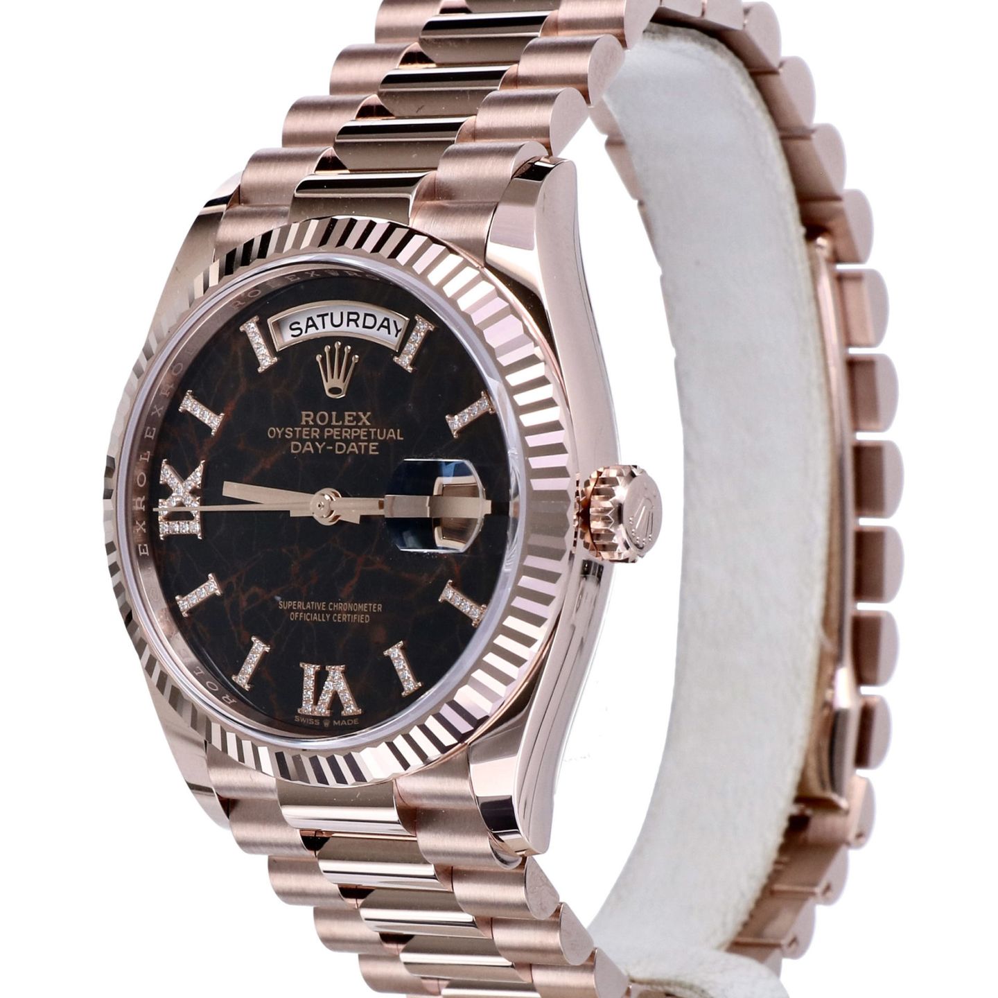 Rolex Day-Date 36 128235 (2021) - Black dial 36 mm Rose Gold case (2/8)