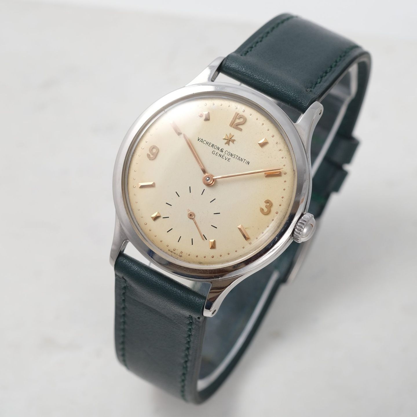 Vacheron Constantin Vintage 4301 (1950) - Zilver wijzerplaat 35mm Staal (2/8)