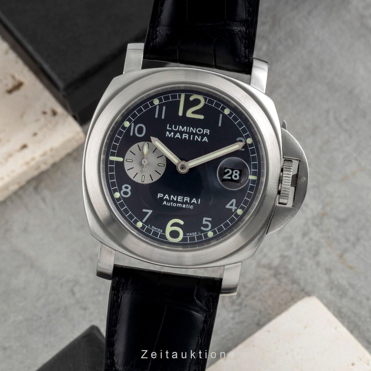 Panerai Luminor Marina Automatic PAM00086 (Onbekend (willekeurig serienummer)) - Blauw wijzerplaat 44mm Staal (1/8)
