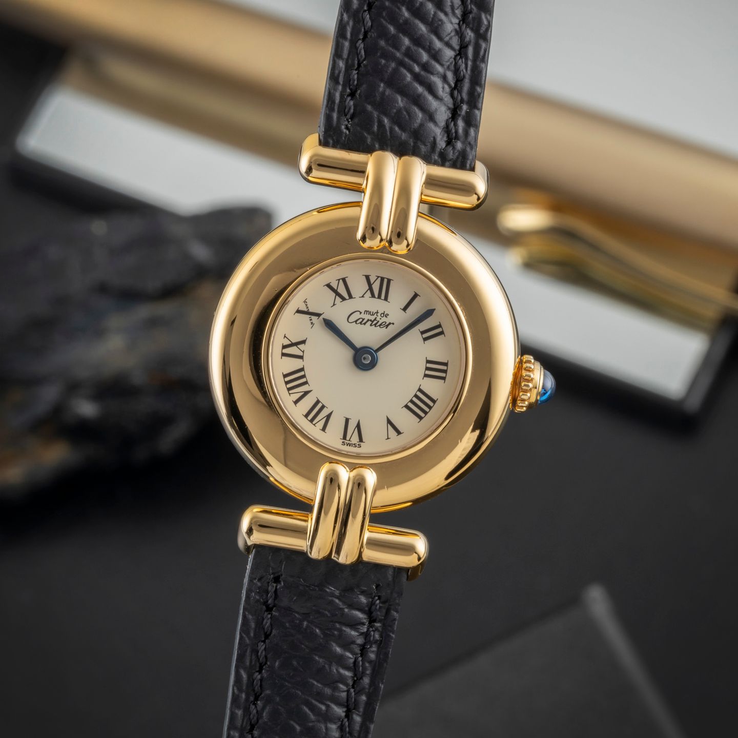 Cartier Tank Vermeil 590002 (1990) - Beige dial 24 mm Silver case (3/8)