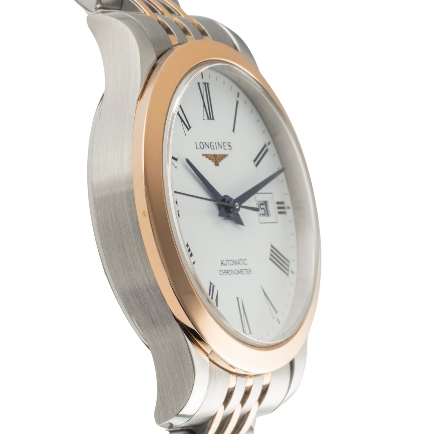 Longines Record L2.321.51.12 (2022) - White dial 30 mm Gold/Steel case (7/8)