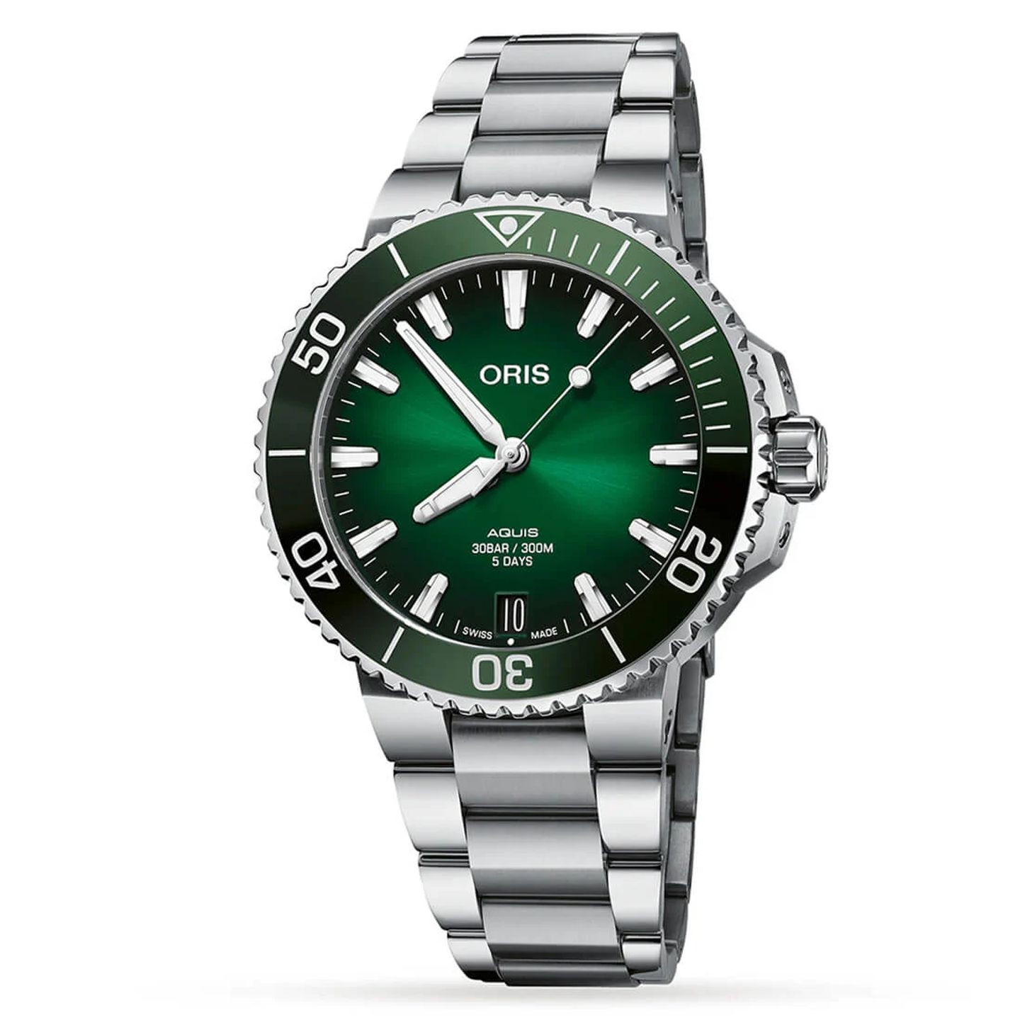 Oris Aquis Date 01 400 7763 4157-07 8 24 09PEB (2023) - Groen wijzerplaat 43mm Staal (3/3)