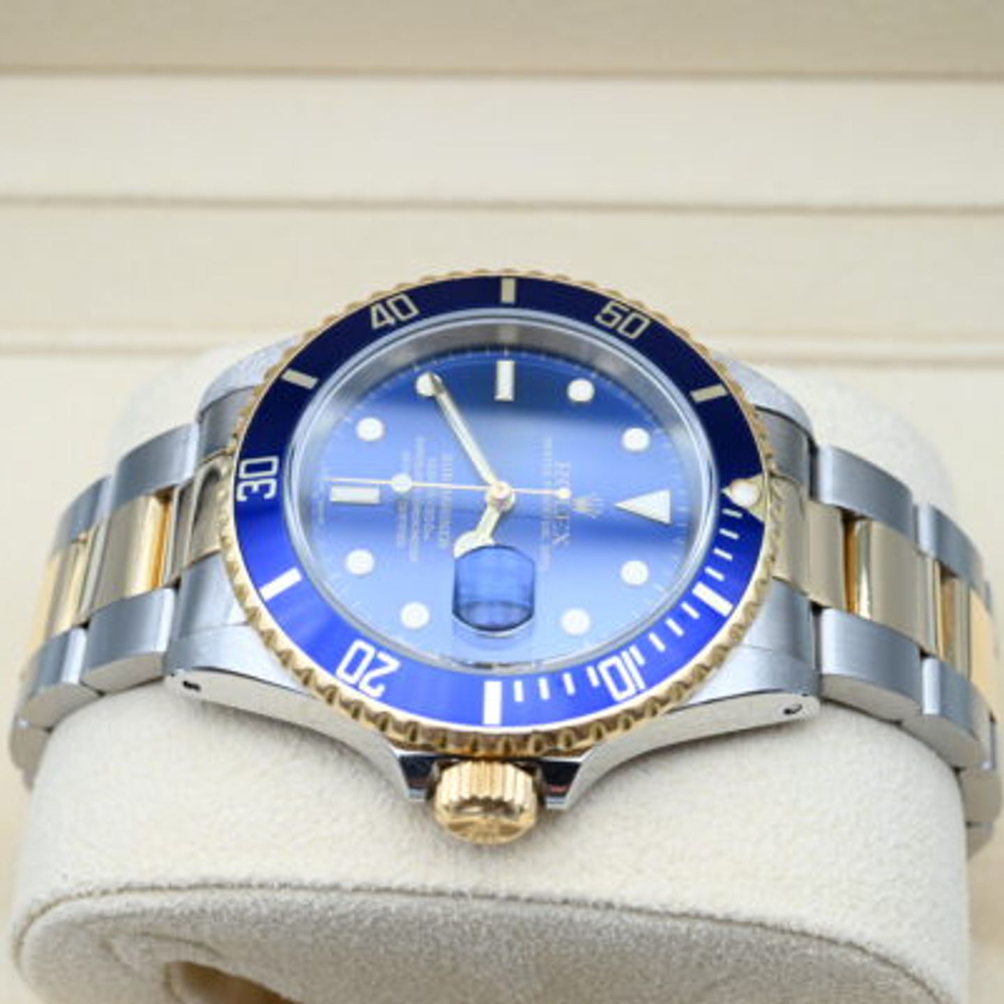 Rolex Submariner Date 16613 (2000) - Blauw wijzerplaat 40mm Goud/Staal (7/14)