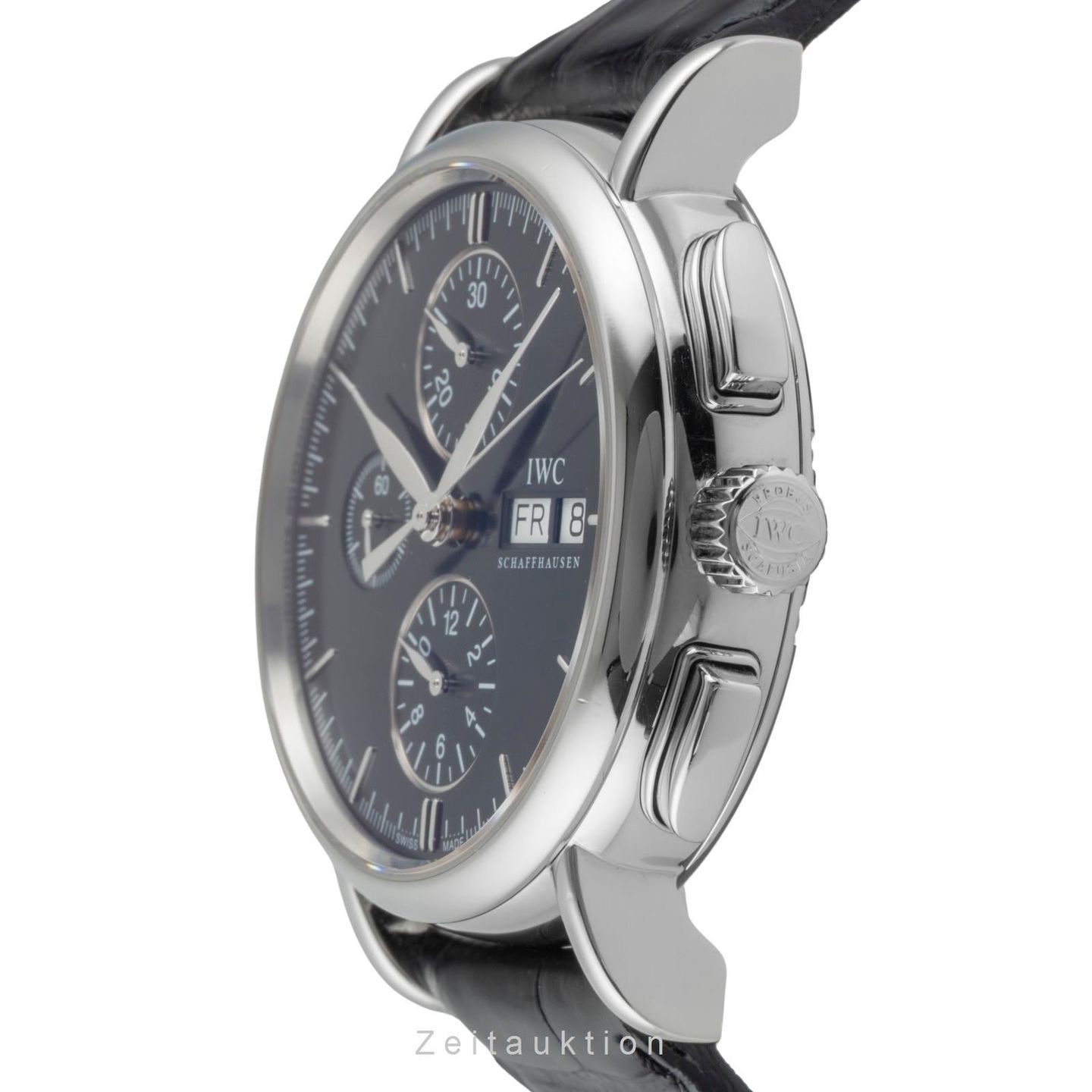 IWC Portofino Chronograph IW378303 (2010) - Zwart wijzerplaat 41mm Staal (5/8)