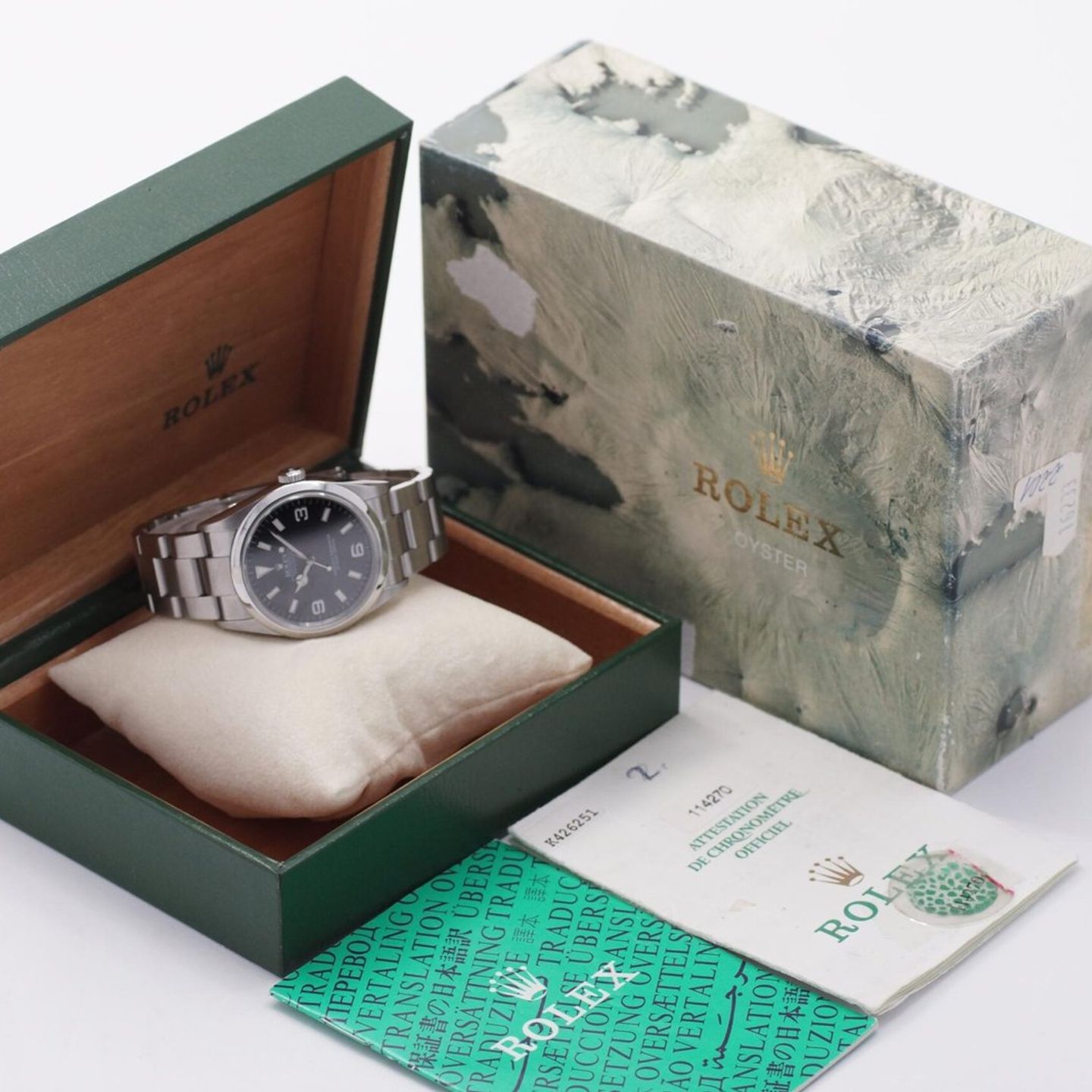 Rolex Explorer 114270 (2002) - Zwart wijzerplaat 36mm Staal (2/8)