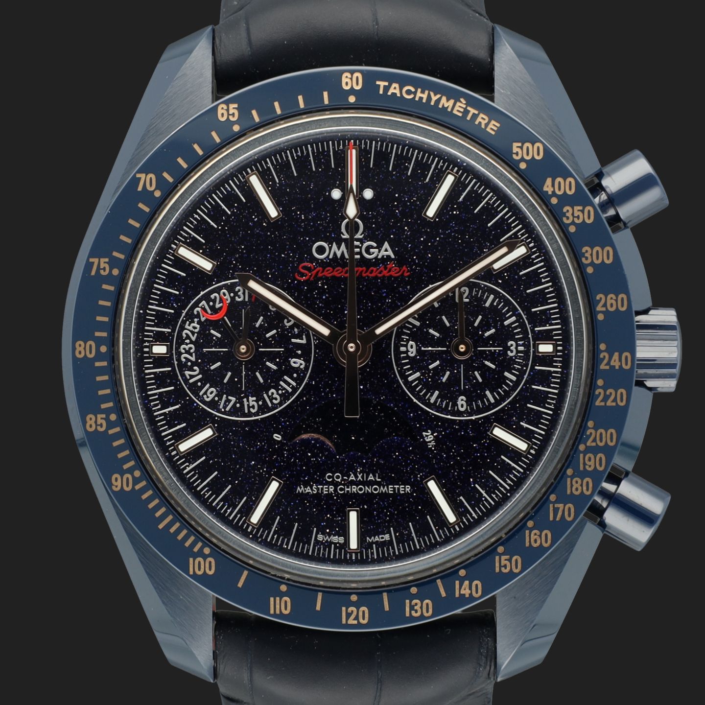 Omega Speedmaster Moonphase 304.93.44.52.03.002 (Unknown (random serial)) - Blue dial 44 mm Ceramic case (3/8)